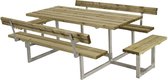 Picknicktafel vuren geimpregneerd - Basic - 4 banken 2 met rugleuning - 184 x 260 x 73 cm