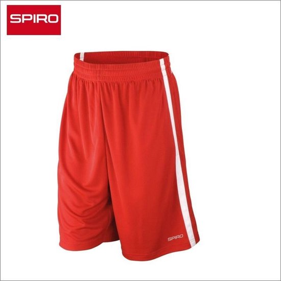Spiro Basketbal Short rood/wit maat XL