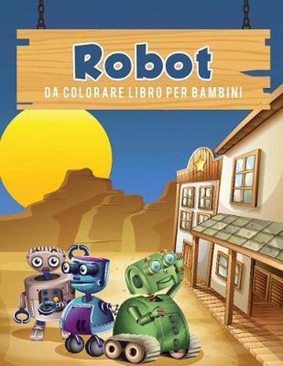 Robot da colorare libro per bambini - cover