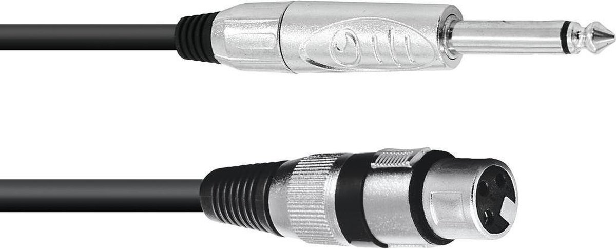 Omnitronic 3022516M XLR Adapterkabel [1x XLR-bus 3-polig - 1x Jackplug male 6,3 mm (mono)] 2.00 m Zwart