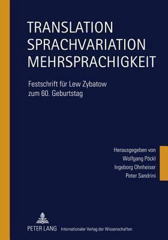 Translation - Sprachvariation - Mehrsprachigkeit - cover