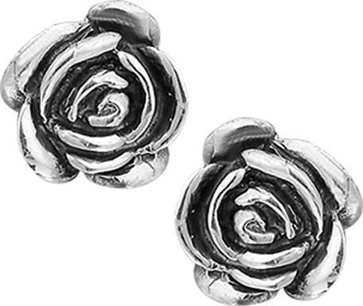 The Jewelry Collection Oorknoppen Oxi Roos - Zilver Geoxideerd