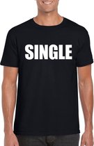 Single/ vrijgezel tekst t-shirt zwart heren S