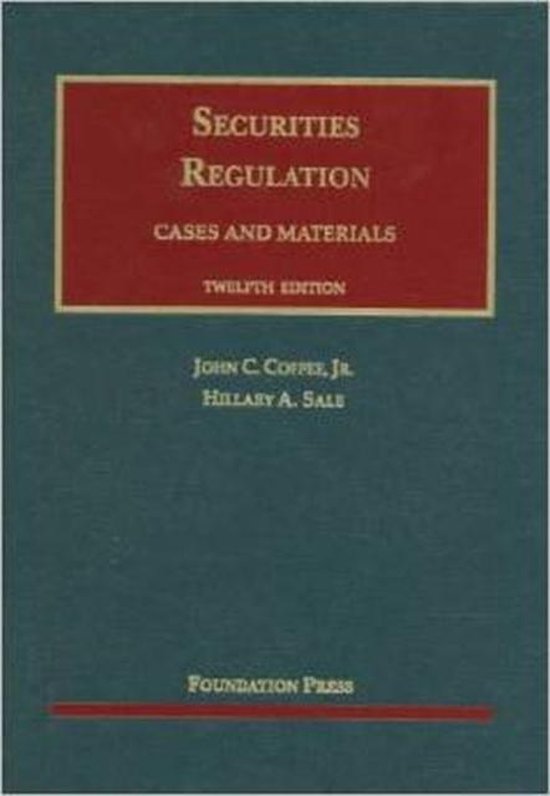 Securities Regulation 9781609301163 John C. Coffee Boeken bol