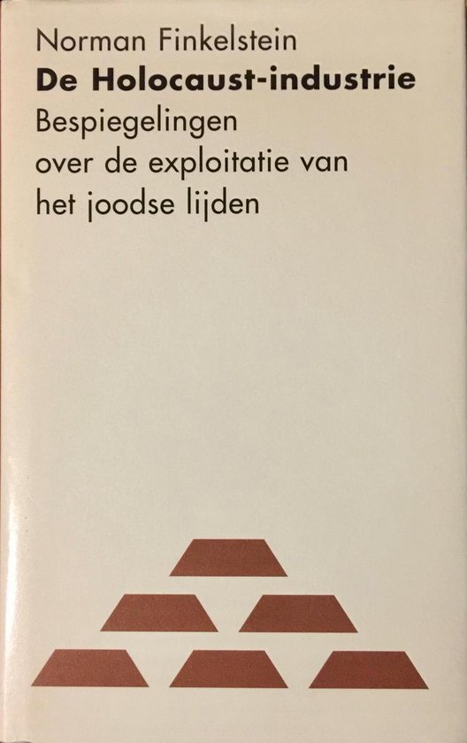 Boek "De Holocaust-industrie" van Norman Finkelstein met bruine abstracte lijnen onderaan.