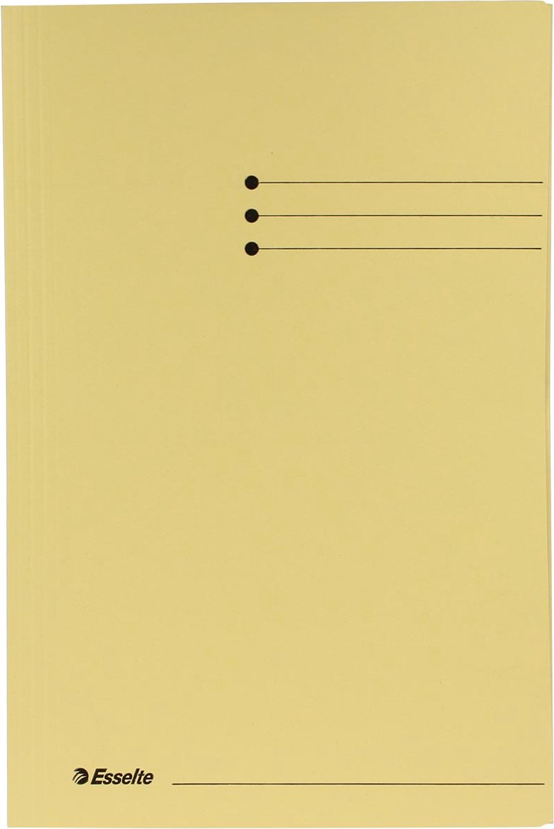 100x Esselte dossiermap geel, folio