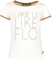 Like Flo Meisjes T-shirt Slub - Wit - Maat 128