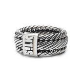 SILK Jewellery - Zilveren Ring - Weave - 732.18 - Maat 18