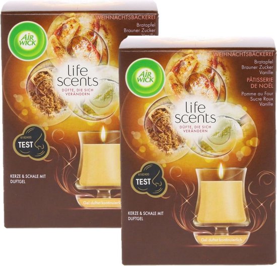 Geurkaars Air Wick Life Scents Kerstbakkerij 130g 2 stuks
