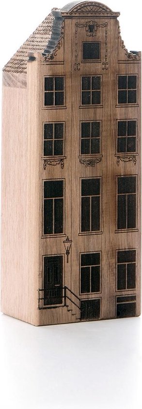 Wooden Amsterdam Amsterdams Grachtenpand - Herengracht 420 - Walnoot - Product Grootte: L (6.6 x 17 x 4.2 cm)