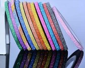 Smalle glitter washi tape in 13 verschillende kleuren - 3mm - Decoratietape voor scrapbooking, decoreren etc.