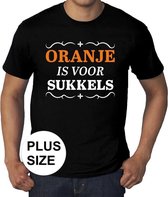 Grote maten Oranje is voor sukkels shirt zwart heren 4XL