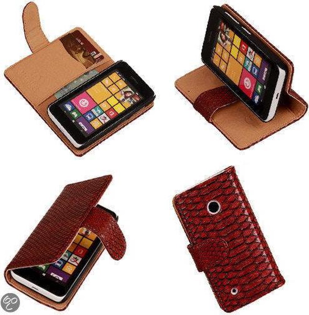 """Slang"" Rood Nokia Lumia 530 Bookcase Wallet Cover Hoesje"