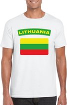 T-shirt met Litouwse vlag wit heren S