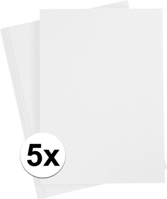 5x feuille A4 blanche 180 grammes - carton hobby