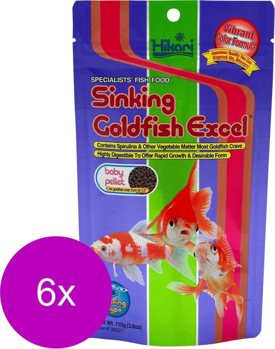 Hikari Goldfish Excel Baby - Vissenvoer - 6 x 110 g