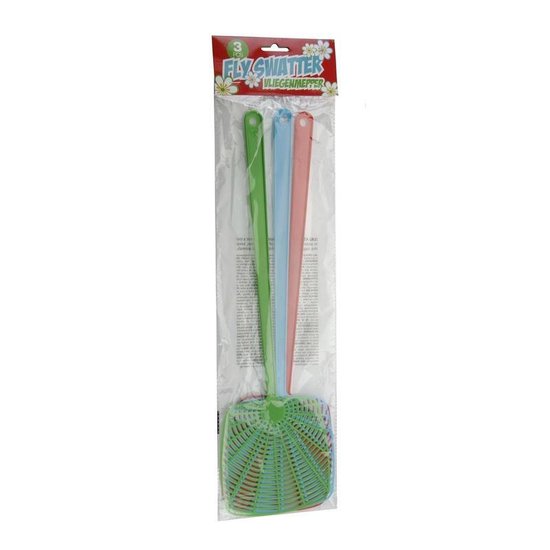3x Gekleurde vliegenmeppers 45 cm