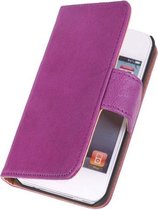 BestCases.nl Polar Echt Lederen Lila Apple iPod Touch 5 Bookstyle Wallet Hoesje