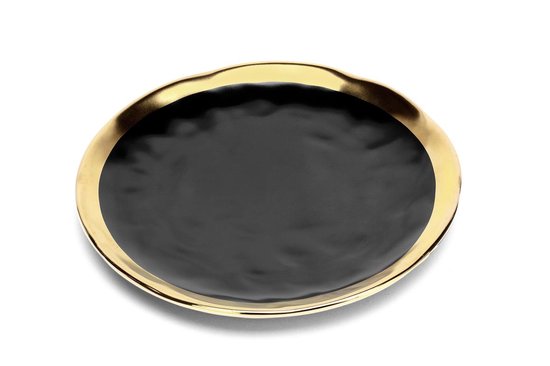 Making Memories - Luxe zwart ontbijtbord met gouden rand, set van 4 borden  | bol.com