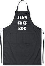 Mijncadeautje Schort - Chef Kok - met voornaam - leuke en exclusieve keukenschort - zwart