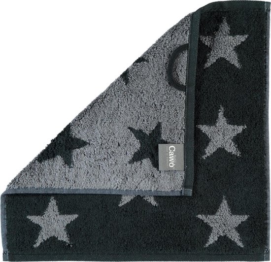 Cawö Stars (Klein) Washandje - Antraciet - 30x30