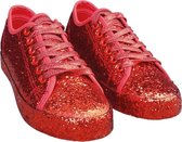 Rode glitter disco sneakers/schoenen voor dames 38