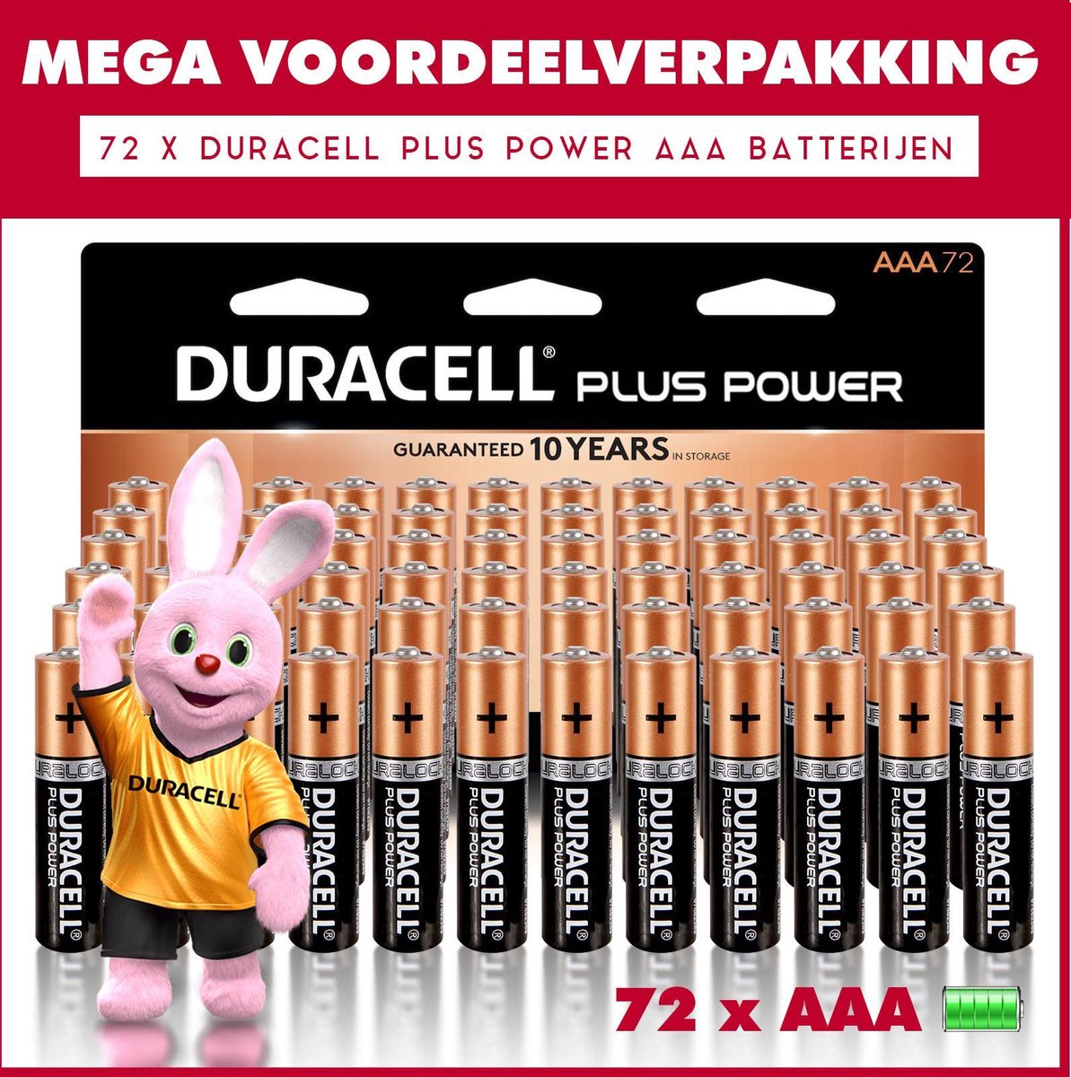 72 x Duracell AAA Plus Power - Voordeelverpakking - 72 x AAA batterijen