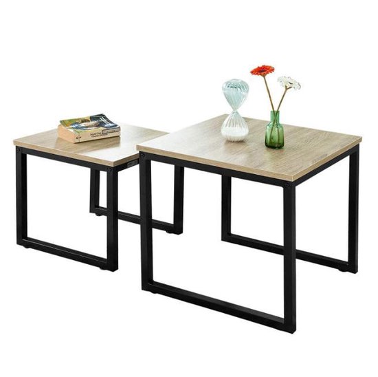 Simpletrade salontafels - Set van 2 - Natuur look - Metaal
