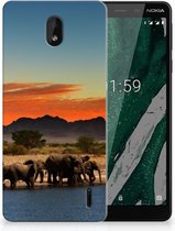 Coque Téléphone pour Nokia 1 Plus Protection Housse Éléphants