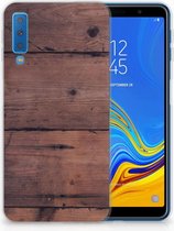 Geschikt voor Samsung Galaxy A7 (2018) TPU Hoesje Old Wood