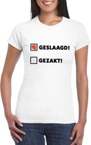 Geslaagd/ gezakt t-shirt wit dames S