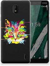 Nokia 1 Plus Uniek TPU Hoesje Cat Color