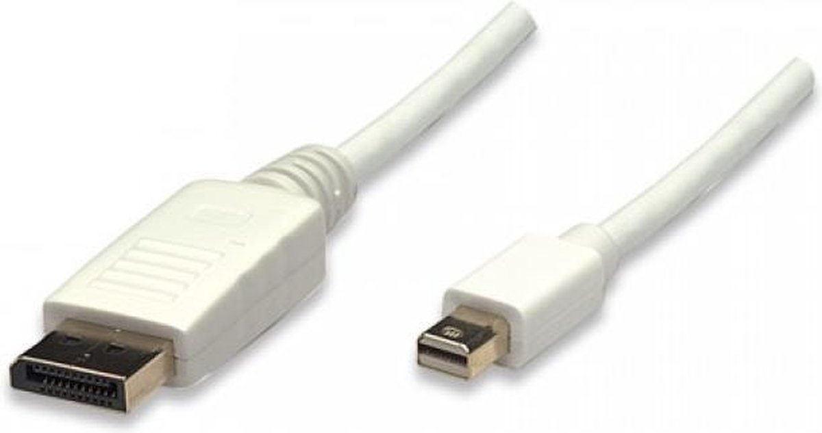 Techly Displayport Aansluitkabel [1X Displayport Stekker - 1X Mini-Displayport Stekker] 1 M Wit