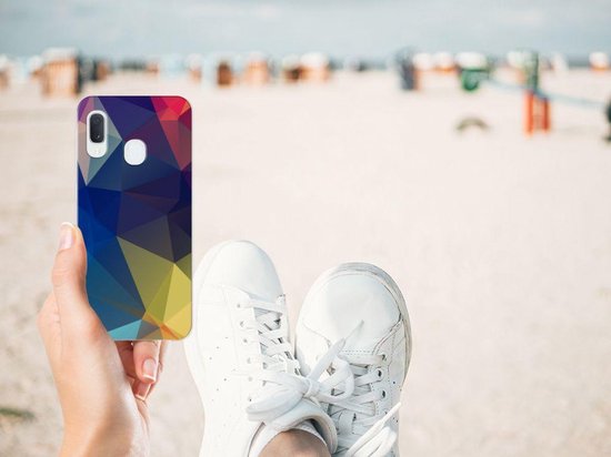 TPU étui pour Samsung Galaxy A20e Coque Polygon Noir