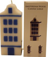 kaars Amsterdams huisje in Delfstblauw