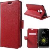 Litchi Cover wallet case hoesje LG G5 rood
