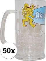 50x stuks Oktoberfest bierpullen van 14 cm