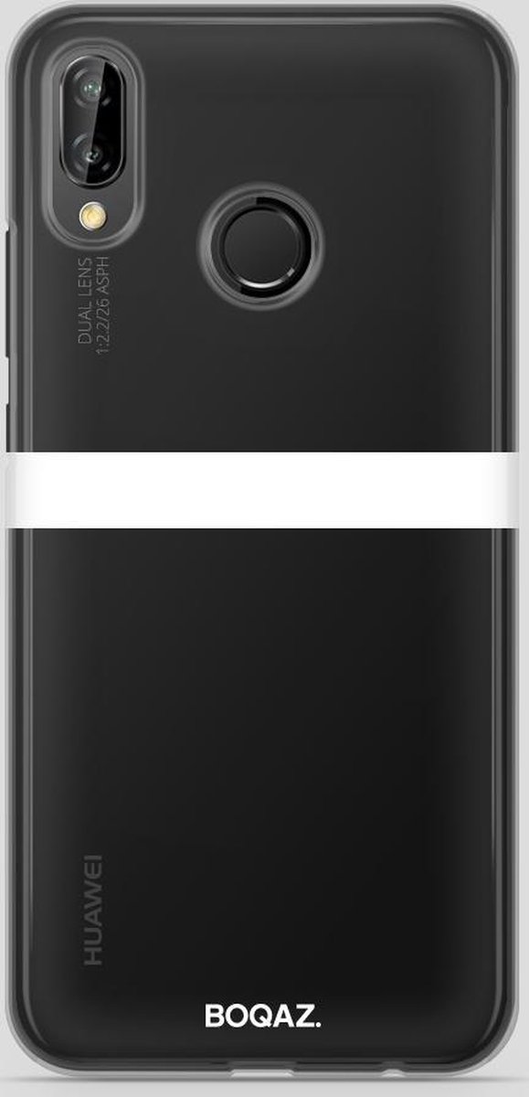 BOQAZ. Huawei P20 Lite hoesje - enkele streep wit