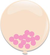 Ballonnen + confetti roze (A61cm 3st)