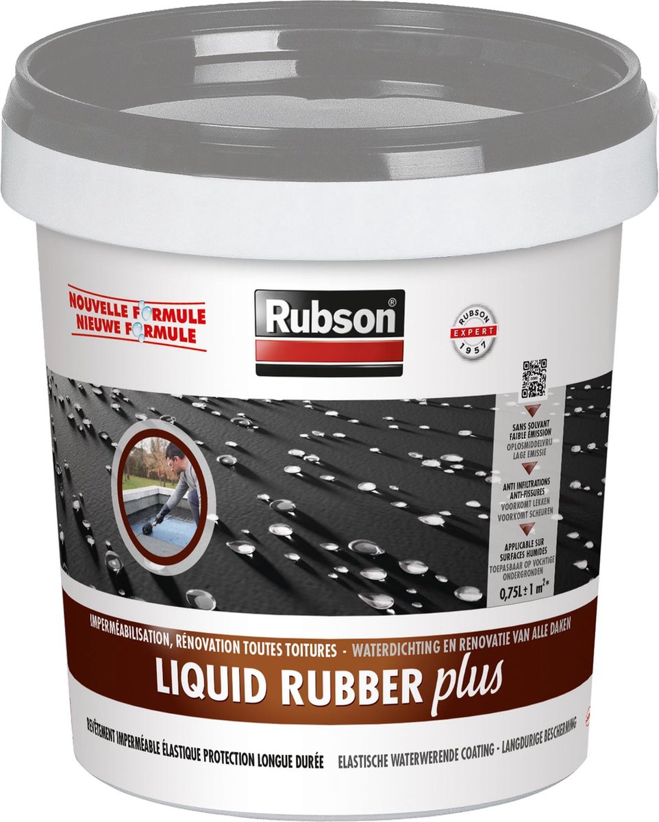 cursief onderhoud fort Rubson Liquid Rubber Plus Grijs 0.75 L | bol.com