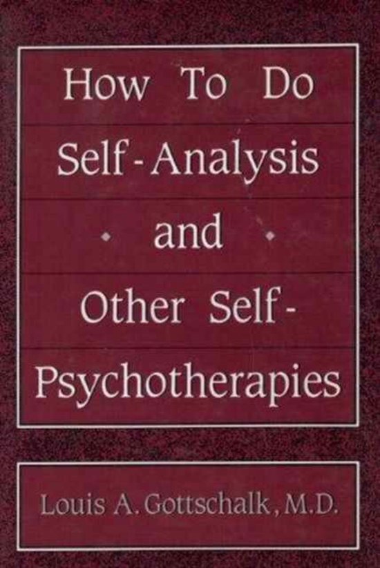 How to Do Self-analysis and Other Self-psychotherapies - cover