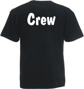Mijncadeautje Unisex T-shirt zwart (maat XL) Crew - tekst rugzijde