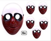 6x Halloween Masker Blood face