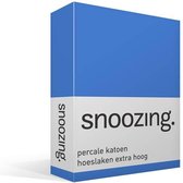 Snoozing - Hoeslaken - Extra hoog - Lits-jumeaux - 200x220 cm - Percale katoen - Meermin