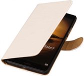 Bookstyle Wallet Case Hoesje Geschikt voor Huawei Mate 7 Wit