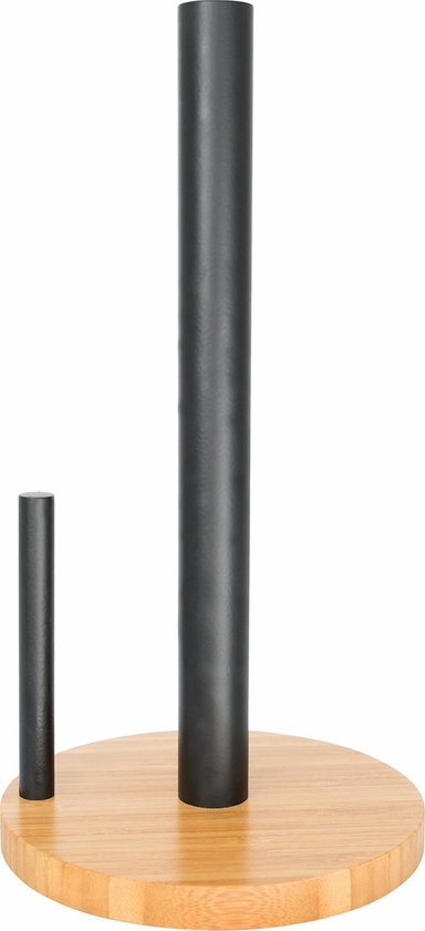 Point-Virgule Keukenrolhouder - Bamboe - Zwart - Ø 15cm H 29cm | bol.com