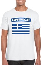T-shirt met Griekse vlag wit heren XXL