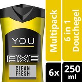 Axe You Clean Fresh - 250 ml - Douchegel - 6 stuks - voordeelverpakking