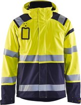 Blåkläder 4987-1987 Shell jack High Vis ongevoerd Geel/Marineblauw maat 6XL