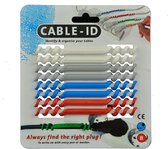 kabels identificeren met Cable ID | set 8 stuks wit, grijs, blauw, rood